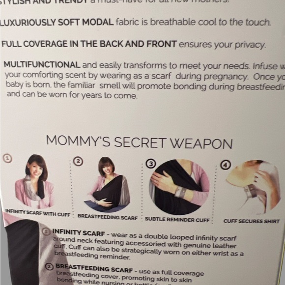 Itzy Ritzy Nursing Happens Luxe ♾ Breastfeeding Scarf W/Reminder Cuff Bracelet - Picture 3 of 5